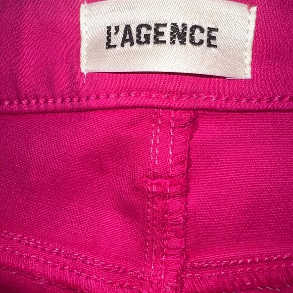 L'AGENCE Sexy Marty High Rise Flare Coated Jeans | Fuchsia Pink 24 NWOT Hot! - Picture 9 of 9